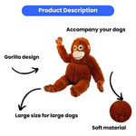 Large Brown Gorilla Plush Dog Companion Toy - GreenFur