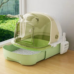 Large Cat Litter Box Drawer Style Odor Proof Covered Cat Toilet - GreenFur