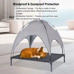 Large Elevated Pet Camping Bed with Canopy for Dogs - GreenFur