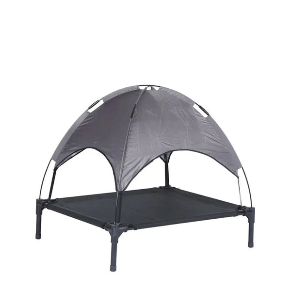 Large Elevated Pet Camping Bed with Canopy for Dogs - GreenFur