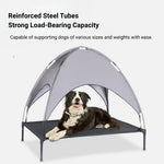 Large Elevated Pet Camping Bed with Canopy for Dogs - GreenFur