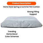 Large Size Modern Design Texture Soft Linen - Feel Fabric Pet Dog Bed - GreenFur