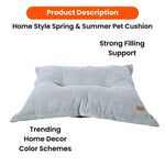 Large Size Soft Cozy Linen - Feel Fabric Pet Dog Pillow Bed - GreenFur