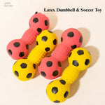 Latex Dog Toy Dumbbell Chew Ball with Squeaker - GreenFur