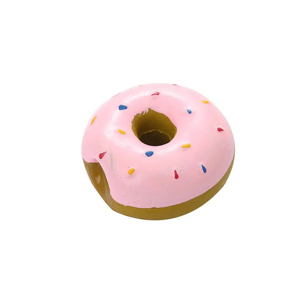 Latex Realistic Donut Shape with Squeaker Dog Toy Chew and Play - GreenFur