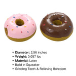 Latex Realistic Donut Shape with Squeaker Dog Toy Chew and Play - GreenFur