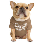 Letter Printed Bulldog Round Neck Dog Summer T-shirt - GreenFur