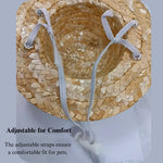 Lightweight Lace Decorated Straw Sun Hat for Pets - GreenFur