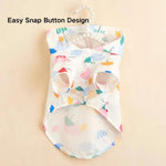 Lightweight Snap Button Cartoon Umbrella Pattern Dog Raincoat - GreenFur
