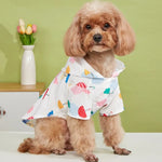 Lightweight Snap Button Cartoon Umbrella Pattern Dog Raincoat - GreenFur