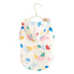Lightweight Snap Button Cartoon Umbrella Pattern Dog Raincoat - GreenFur