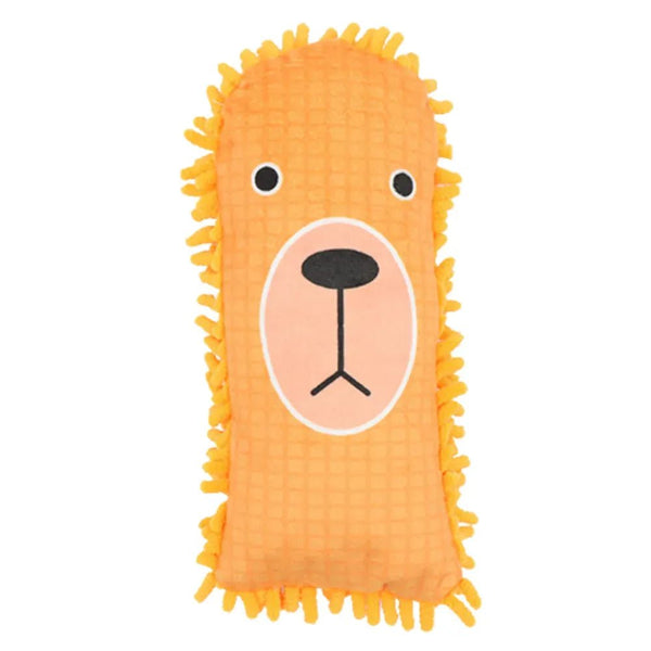 Lion Pattern Mop Plush Durable Chew Dog Toy with Squeaker - GreenFur