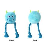 Little Monster PP Stuffed Dog Plush Squeaky Rope Toy - GreenFur