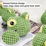 Lizard - shaped Plush Cotton Rope Squeaky Dog Toy - GreenFur