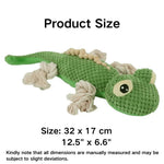 Lizard - shaped Plush Cotton Rope Squeaky Dog Toy - GreenFur