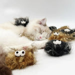 Long Fur Monster Cat Toy Interactive Play Plush for Cats - GreenFur
