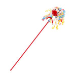 Long Handle Colorful Jester Design Cat Teaser Wand - GreenFur