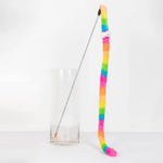 Long - Handled Colorful Plush Snake Cat Teaser Wand - GreenFur