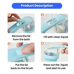 Long - handled Silicone Shampoo Dispenser Pet Bath Brush - GreenFur
