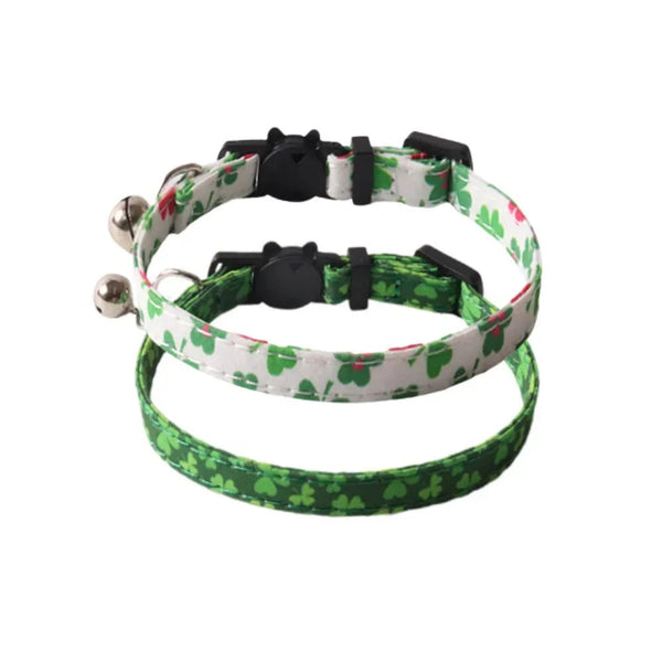 Lucky St Patrick Cat Collar with Bell Festive Holiday Pet Accessory - GreenFur