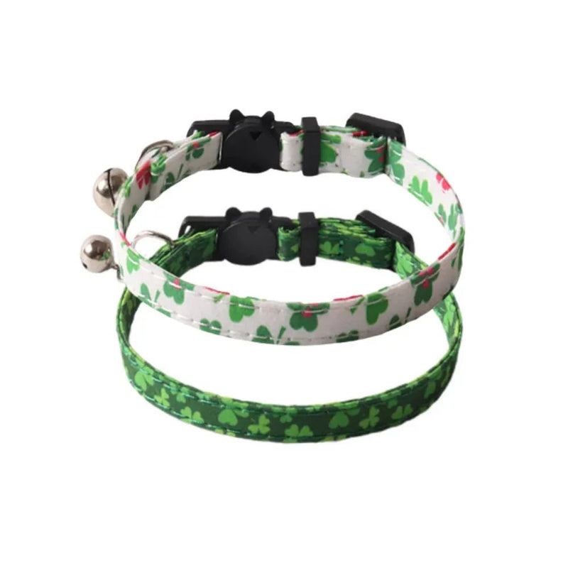 Lucky St Patrick Cat Collar with Bell Festive Holiday Pet Accessory - GreenFur