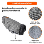 Luxurious Plaid Wool Fabric Dog Coat with Plush Lining - GreenFur