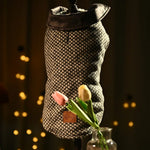 Luxurious Plaid Wool Fabric Dog Coat with Plush Lining - GreenFur