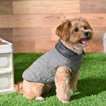 Luxurious Plaid Wool Fabric Dog Coat with Plush Lining - GreenFur