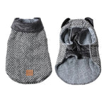 Luxurious Plaid Wool Fabric Dog Coat with Plush Lining - GreenFur