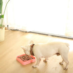 Luxury Square Pace PP Pet Slow Feeder Bowl - GreenFur