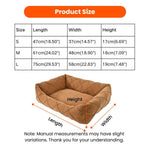 M Size Burnt Orange Pleated Style Soft and Cozy Pet Sofa Bed - GreenFur