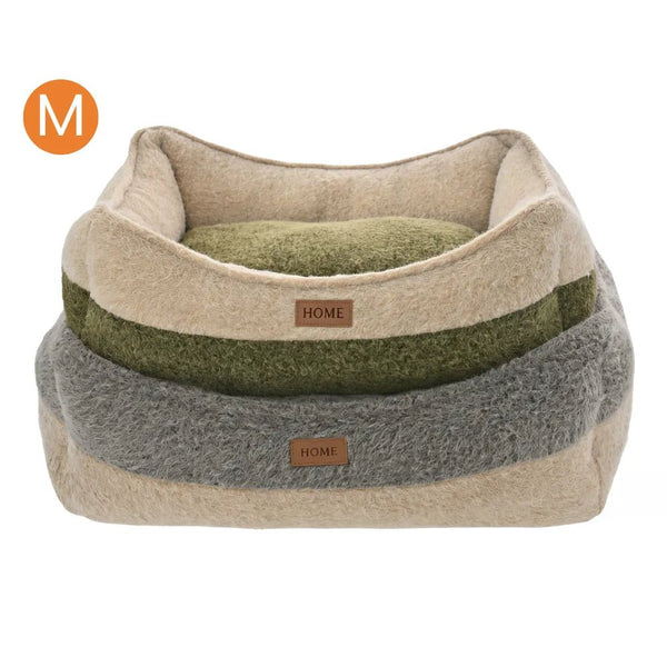 M Size Color - Block Removable Soft Looped Pile Fabric Pet Bed - GreenFur