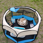 M Size Foldable Dog Playpen Outdoor Portable Dog Crate - GreenFur
