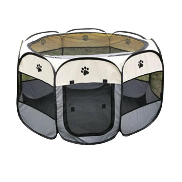 M Size Foldable Dog Playpen Outdoor Portable Dog Crate - GreenFur