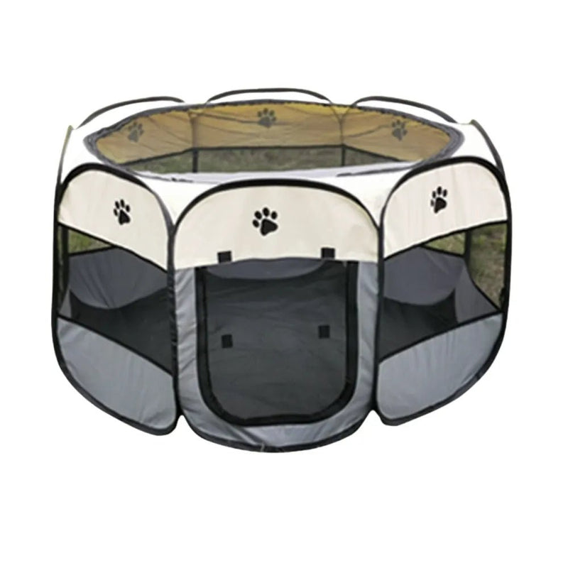 M Size Foldable Dog Playpen Outdoor Portable Dog Crate - GreenFur