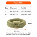 M Size Green Removable Soft Looped Pile Fabric Pet Round Bed - GreenFur