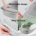 M Size Open Top Cat Litter Box High Side Cat Sand Box with Litter Scoop - GreenFur