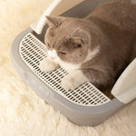 M Size Open Top Cat Litter Box High Side Cat Sand Box with Litter Scoop - GreenFur