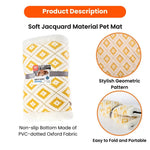 M Size Portable Stylish Geometric Pattern Jacquard Pet Mat - GreenFur