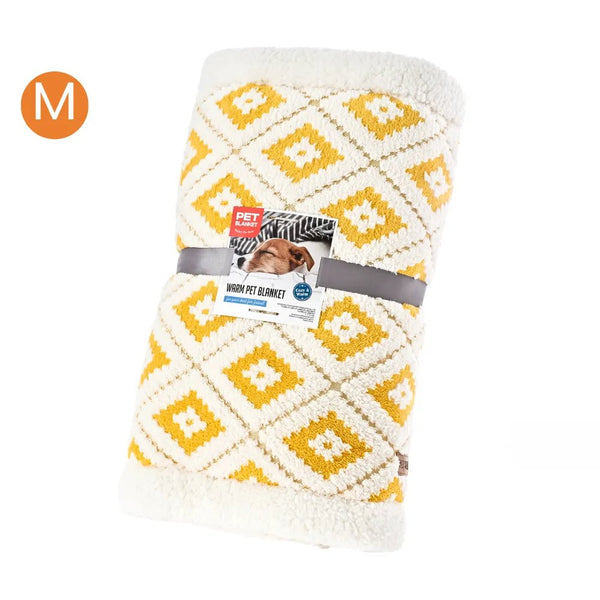 M Size Portable Stylish Geometric Pattern Jacquard Pet Mat - GreenFur