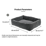 M Size Rectangle Circle Pile Fabric Pet Dog Sofa Bed - GreenFur