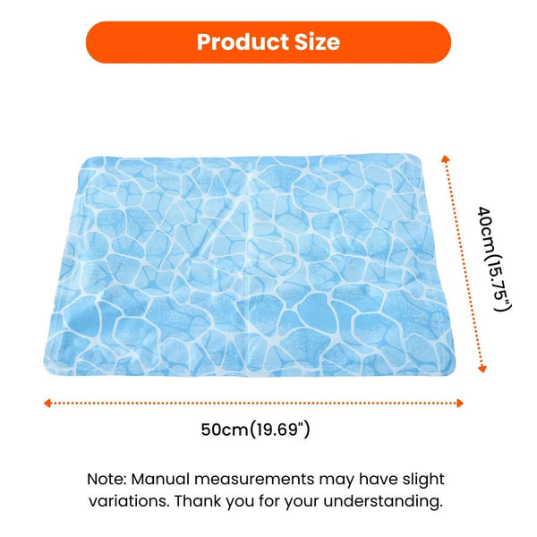 M Size Water Wave PVC - Coated Polyester Fabric Pet Cooling Mat - GreenFur