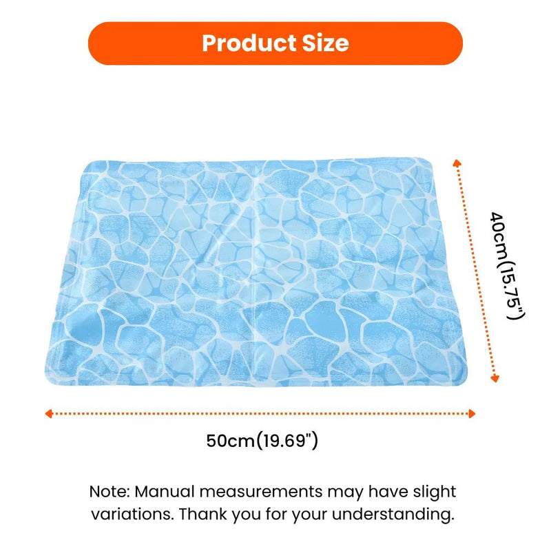 M Size Water Wave PVC - Coated Polyester Fabric Pet Cooling Mat - GreenFur