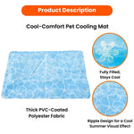 M Size Water Wave PVC - Coated Polyester Fabric Pet Cooling Mat - GreenFur
