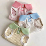Macaron Color Contrast Collar Casual T Shirt for Dogs - GreenFur