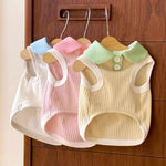 Macaron Color Contrast Collar Casual T Shirt for Dogs - GreenFur