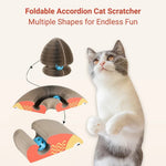 Magic Accordion Shaped Cat Scratcher Foldable Creative Designs for Cats - GreenFur