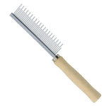 Metal Grooming Comb with Wooden Handle - GreenFur