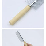 Metal Grooming Comb with Wooden Handle - GreenFur
