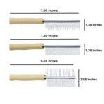 Metal Grooming Comb with Wooden Handle - GreenFur